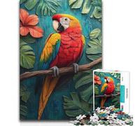 Puzzle da 1000 pezzi per adolescenti Ara scarlatta nel paradiso tropicale, regalo di compleanno per trascorrere il tempo libero in casa per ragazzi dai 14 anni in su, 38x26cm