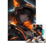 Puzzle da 1000 pezzi per adolescenti arancione cyberpunk anime ragazza difficile e stimolante taglio di precisione giocattolo fai da te adatto a ragazzi dai 14 anni in su 50x75cm