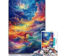 Puzzle da 1000 pezzi per adolescenti, arcobaleno e nuvole, antistress per ammazzare il tempo in casa, ideale come regalo per tutta la famiglia, dai 14 anni in su, 38x26cm