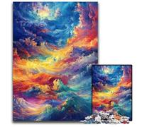 Puzzle da 1000 pezzi per adolescenti, arcobaleno e nuvole, puzzle in cartone, giochi, giocattoli, regalo, migliora l'amore tra coppie per età 14+, 26x38cm