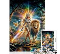 Puzzle da 1000 pezzi per adolescenti arcobaleno guerriero di luce decorazione per la casa giocattoli regalo di compleanno gioco rompicapo lista dei desideri con Babbo Natale dimensioni 38x52cm