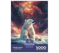 Puzzle Da 1000 Pezzi Per Adolescenti Arctic Majesty Polar Bear in Cosmos Puzzle Per Adulti Gioco Pratico Regali Per Donne Per Compleanno, Natale 38x26cm/1000pcs