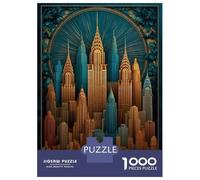 Puzzle Da 1000 Pezzi Per Adolescenti Art Deco New York Cityscape Puzzle Per Adolescenti Giocattoli Fai Da Te Corsa Di Velocità Manuale Regali Unici Per Compleanno E Natale 52x38cm/1000pcs