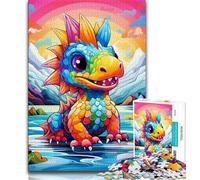 Puzzle da 1000 pezzi per adolescenti Art Dragon Baby, difficili da completare ma divertenti e divertenti, regali unici per compleanni e compleanni (38x26cm)