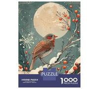 Puzzle Da 1000 Pezzi Per Adolescenti Art Nouveau Snow Bird in Winter Puzzle Per Adolescenti Gioco Rompicapo Regali Per Donne Attività Divertenti A Casa 52x38cm/1000pcs