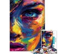 Puzzle da 1000 pezzi per adolescenti arte astratta con volto puzzle per adulti gioco pratico ideale per passare il tempo durante le vacanze regali di Natale e compleanno (dimensioni 50x75cm)