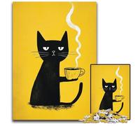Puzzle da 1000 pezzi per adolescenti, arte astratta, gatto nero, puzzle in cartone, giochi, giocattoli, regalo, migliora l'amore tra coppie per età 14+, 26x38cm
