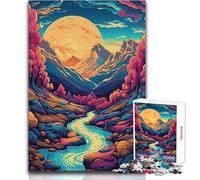 Puzzle da 1000 pezzi per adolescenti Arte astratta Valle Fiume Gioco stimolante Giocattoli Decorazione da parete Regalo per compleanni Dimensioni 38x52cm