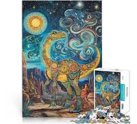 Puzzle da 1000 pezzi per adolescenti Arte colorata dei dinosauri Regali di giochi impegnativi è ideale come regalo per tutta la famiglia 70x100cm