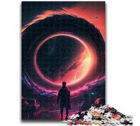 Puzzle da 1000 pezzi per adolescenti, arte dei buchi neri, difficile e stimolante, con poster abbinato e foglio di quiz per età 14 anni, 50x75cm