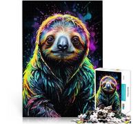 Puzzle da 1000 pezzi per adolescenti Arte del bradipo al neon Giochi educativi fai da te Decorazione murale Regali unici per compleanno e Natale 26x38cm
