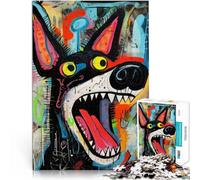 Puzzle da 1000 pezzi per adolescenti Arte del cane pazzo per il giocattolo di sfida del gioco educativo offerte come regali per tutta la famiglia 38x26cm