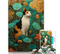 Puzzle da 1000 pezzi per adolescenti, arte del gatto, aiuta il cervello a esercitare giocattoli avvincenti per coltivare la pazienza, decorazione perfetta 75x50cm
