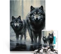 Puzzle da 1000 pezzi per adolescenti Arte del lupo Giocattoli educativi per l'apprendimento Giochi per famiglie Interazione genitore-figlio 52x38cm