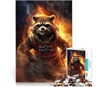 Puzzle da 1000 pezzi per adolescenti Arte del procione Antistress Vacanza in patria Uccidere il tempo con poster abbinato e foglio di quiz 38x26cm