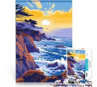 Puzzle da 1000 pezzi per adolescenti Arte della costa della spiaggia di Big Sur Antistress Sfida difficile Migliorare la memoria 38x26cm