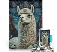 Puzzle da 1000 pezzi per adolescenti Arte dell'alpaca per il giocattolo di sfida del gioco educativo Regalo di compleanno, regali, arte murale 38x26cm