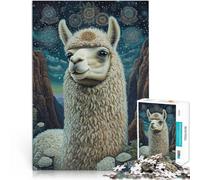 Puzzle da 1000 pezzi per adolescenti Arte dell'alpaca per il giocattolo di sfida del gioco educativo Regalo di compleanno, regali, arte murale 38x26cm