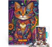 Puzzle da 1000 pezzi per adolescenti ARTE ESTETICA DEL GATTO Giocattolo educativo per l'apprendimento Giocattoli per la decorazione della casa 38x26cm