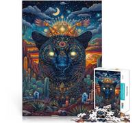 Puzzle da 1000 pezzi per adolescenti Arte fantasy della Pantera Nera Difficile Duro con pezzi completamente interconnessi di forma casuale 38x26cm