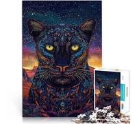 Puzzle da 1000 pezzi per adolescenti Arte fantasy della Pantera Nera Sfida difficile con pezzi completamente interconnessi di forma casuale 38x26cm