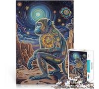 Puzzle da 1000 pezzi per adolescenti Arte fantasy delle scimmie Per il divertimento in famiglia Migliorare l'amore tra le coppie 38x26cm