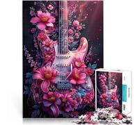 Puzzle da 1000 pezzi per adolescenti Arte floreale della chitarra elettrica Giocattoli fai da te è ideale come regalo per tutta la famiglia 50x70cm