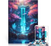 Puzzle da 1000 pezzi per adolescenti Arte giapponese dei fiori di ciliegio Giocattoli da gioco con poster abbinato e foglio di quiz 38x26cm
