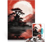 Puzzle da 1000 pezzi per adolescenti Arte giapponese rosso-nera giochi divertenti per famiglie Adatto per la decorazione del desktop 75x50cm