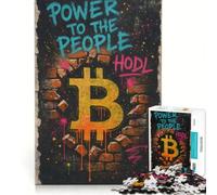 Puzzle da 1000 pezzi per adolescenti, arte graffiti Bitcoin, giochi rilassanti, corsa di velocità manuale, per compleanno, Natale 38x52cm