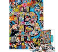 Puzzle da 1000 pezzi per adolescenti arte graffiti Bitcoin gioco stimolante giocattoli rilassanti gara di velocità manuale regalo di compleanno (dimensioni 38x26cm)
