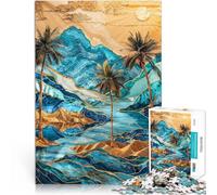 Puzzle da 1000 pezzi per adolescenti Arte Kintsugi nell'oasi del deserto Difficile Duro con pezzi completamente interconnessi di forma casuale 75x50cm