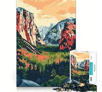 Puzzle da 1000 pezzi per adolescenti,arte minimalista di Yosemite,taglio fine,logica artistica,giocattolo divertente,momento di gioco accogliente,decorazione natalizia da parete (38x52cm)