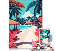 Puzzle da 1000 pezzi per adolescenti Arte minimalista sulla spiaggia tropicale delle Maldive Analisi e logica Interazione genitore-figlio 52x38cm