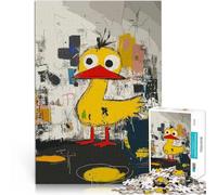 Puzzle da 1000 pezzi per adolescenti Arte originale dell'anatroccolo giallo Sfida difficile Lista dei desideri con Babbo Natale 38x26cm