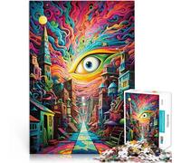 Puzzle da 1000 pezzi per adolescenti Arte urbana psichedelica Giocattoli di gioco impegnativi è ideale come regalo per tutta la famiglia 38x26cm