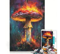 Puzzle da 1000 pezzi per adolescenti, astratto, funghi e fiamme, gioco rilassante, stimolante da completare, per rafforzare l'amore tra le coppie 50x75cm