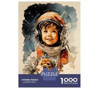 Puzzle Da 1000 Pezzi Per Adolescenti Astronaut Boy And Dog Puzzle Per Adulti Gioco Rompicapo Antistress Per Compleanno, Natale 38x26cm/1000pcs