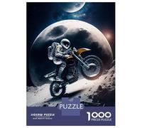 Puzzle Da 1000 Pezzi Per Adolescenti Astronaut Riding Motorbike Puzzle Giochi Divertenti Corsa Di Velocità Manuale Regali Unici Per Compleanno 38x26cm/1000pcs
