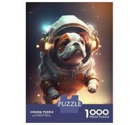 Puzzle Da 1000 Pezzi Per Adolescenti Astronaut Space Bulldog Puzzle Per Adulti Gioco Pratico Decorazione Da Parete Offerta Come Regalo Per Tutta La Famiglia 38x26cm/1000pcs