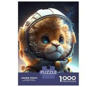 Puzzle Da 1000 Pezzi Per Adolescenti Astronaut Space Lion Puzzle Antistress Ma Divertente E Spiritoso Regali Unici Per Compleanno E Natale 38x26cm/1000pcs