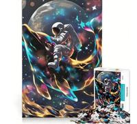 Puzzle da 1000 pezzi per adolescenti: Astronauta a cavallo di un delfino cosmico, gioco rilassante, antistress intellettuale, regalo di compleanno e unico 38x26cm