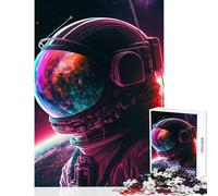 Puzzle da 1000 pezzi per adolescenti astronauta al neon giocattoli antistress ottimi regali e giocattoli gioco per famiglie interazione genitore-figlio dimensioni 38x52cm