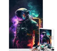 Puzzle da 1000 pezzi per adolescenti astronauta al neon nello spazio giocattolo educativo regali di Babbo Natale segreto gioco rompicapo aiuta a esercitare il cervello dimensioni 38x26cm