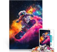 Puzzle da 1000 pezzi per adolescenti Astronauta che fa snowboard nello spazio Giochi educativi offerte come regali per tutta la famiglia 38x26cm