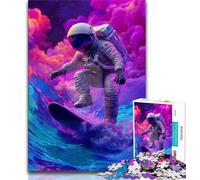 Puzzle da 1000 pezzi per adolescenti Astronauta che fa surf nello spazio 1000 pezzi per adolescenti,è ideale come regalo per tutta la famiglia Adatto per bambini dai 14 anni in su (dimensioni 75x50cm)