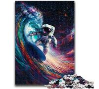 Puzzle da 1000 pezzi per adolescenti, astronauta che fa surf nello spazio, puzzle per adulti, attività divertente per la casa, giocattoli per i giorni di pioggia, regali di compleanno 38x26cm