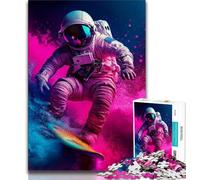 Puzzle da 1000 pezzi per adolescenti, astronauta che fa surf nello spazio, puzzle per adulti, ideale come regalo per tutta la famiglia, adatto per bambini dai 14 anni in su (dimensioni 75x50cm)