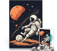 Puzzle da 1000 pezzi per adolescenti Astronauta che gioca a calcio Gioco a quiz Attività divertenti a casa, regali di compleanno, regali di viaggio, 75x50cm