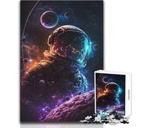 Puzzle da 1000 pezzi per adolescenti, astronauta che gioca a fare Dio, rilassante e delicato passatempo, taglio fine e liscio, giocattolo artigianale, dimensioni 38x52cm